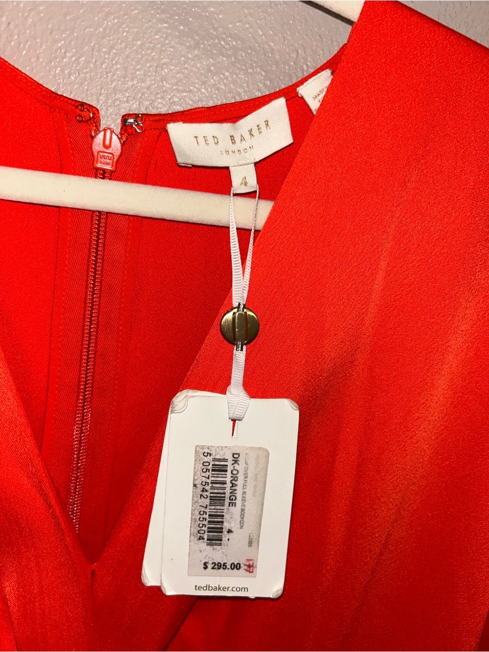 Ted Baker Orange Twist-Front Midi Dress - Picture 6 of 6